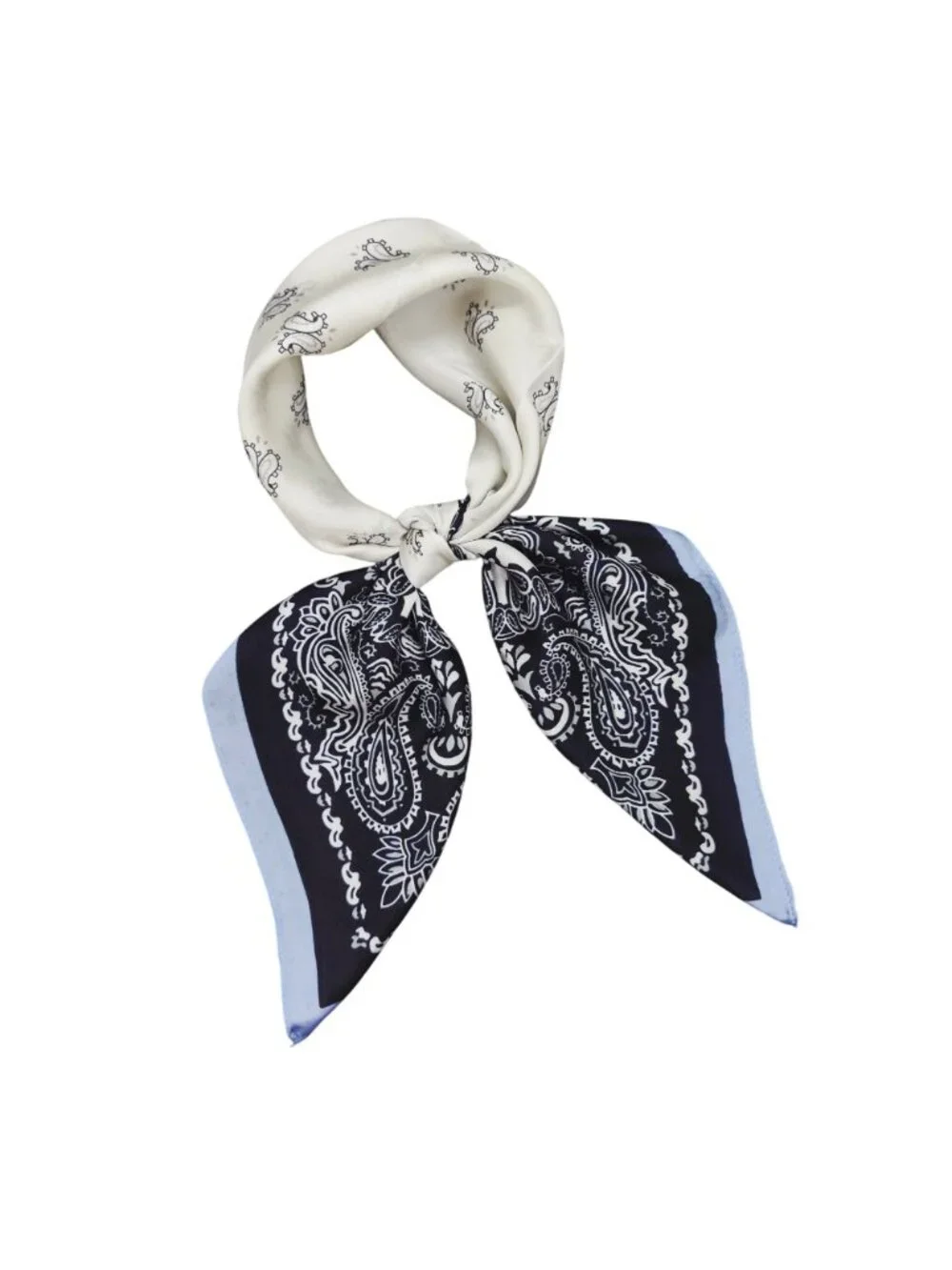 ❤️New Elegant Women Square Silky Soft Scarf Head Top hijab Navy Floral Paisley❤️